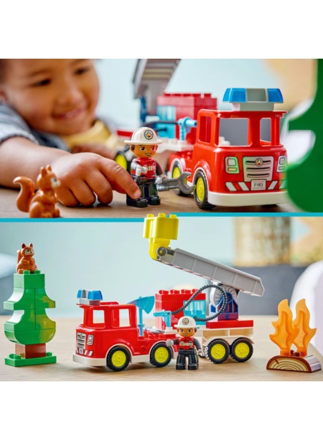 LEGO DUPLO - Fire Truck with Hose and Firefighter Building Set - Image 5
