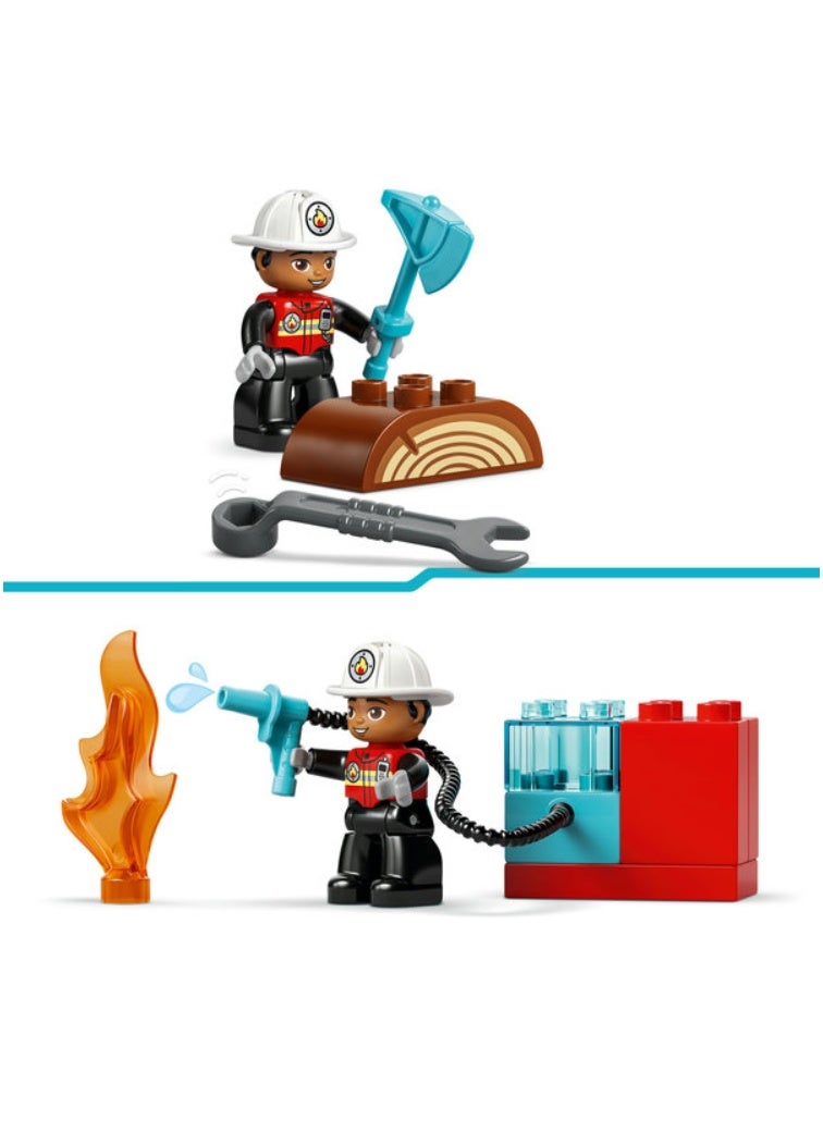 LEGO DUPLO - Fire Truck with Hose and Firefighter Building Set - Image 4