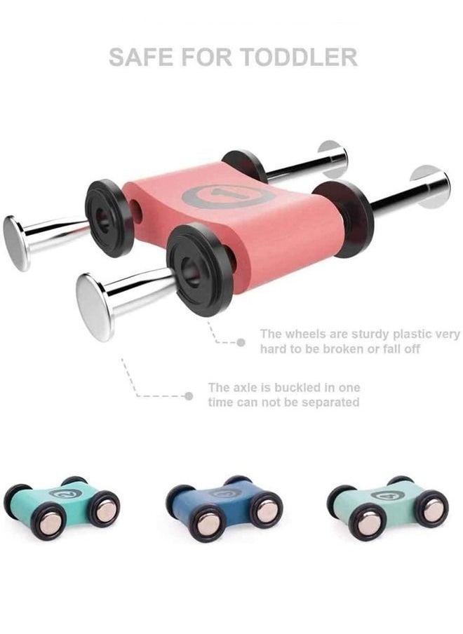 BAYBEE - Wooden Gliding Car Baby Toys Set Games With Four Race Track Parking Slot 4 Mini Cars Racing Track, 3+ Years - Image 1