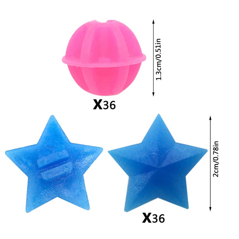 ACKLLR 72 Pieces Bike Wheel Spokes Beads, Colorful Bicycle Decoration Spoke Plastic Clip Round Decor Beads for Kids, Assorted Color and Shapes - Image 2