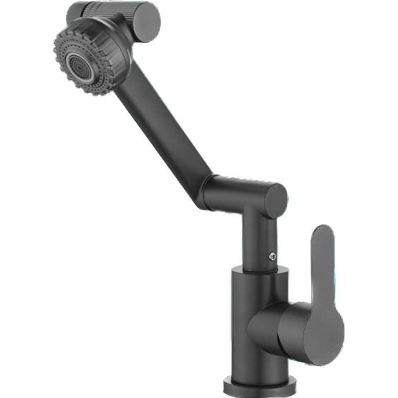 Alark 1080 Swivel Bathroom Kitchen Splashproof Sink Outdoor Fancy Faucet MultiPurpose RustProof Faucet Adjustable Rotate Spray Dual Lavatory Faucet and 2 Water Mode Hot Cold Water Dark Grey - Image 1