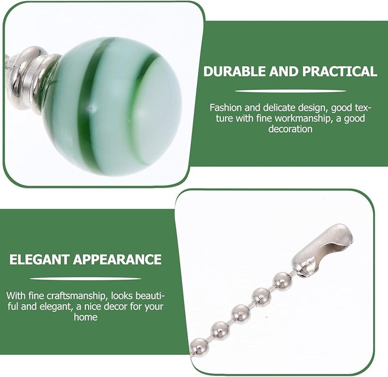 Green Ceramic Pull Chain Pendant Fan Light Ceiling Hanging Lamp Decoration - Image 5