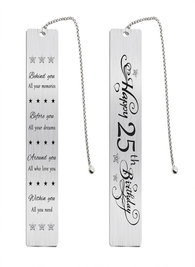 Jzxwan 25th Birthday Gifts Card for Women Men, Happy 25 Year Old Birthday Bookmark Gift for Her Him, Personalised 25 Bday Presents Decorations, 2000 Bday Gift Ideas - Image 1