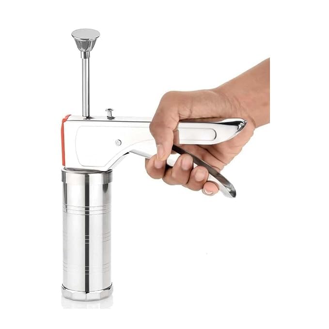 Ervio Stainless Steel Kitchen Press | Chakli Maker with 15 Jaalis & 6 Icing Nozzles | Murukku Maker, Sev Sancha, Idiyappam & Namkeen Maker | Heavy Duty Multi-Purpose Snack Maker for Home Use - Image 1