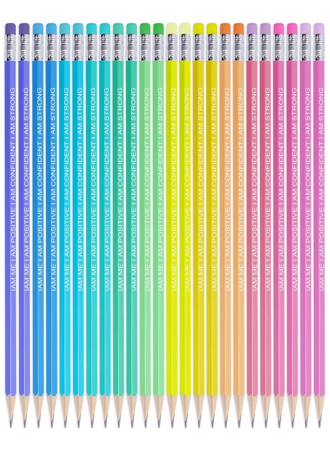Ouksma Pre-Sharpened Inspirational Pastel Pencils - HB #2 Affirmation Pencils with Motivational Quotes - Aesthetic School Supplies for Students, Teachers (Strong, 24) - Image 1