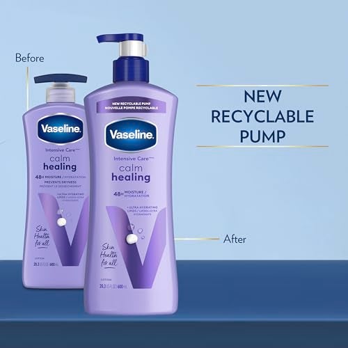 Vaseline Intensive Care Calm Healing Body Lotion 3 count for Dry Skin Made with Ultra-Hydrating Lipids and Lavender Extract to Heal and Restore Dry Skin 20.3 oz - Image 3