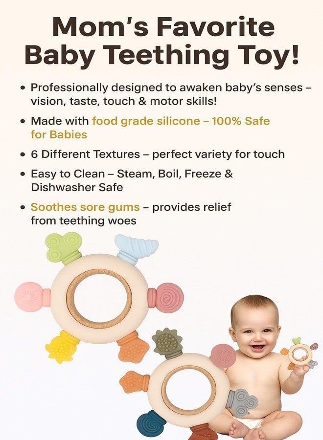 BKQPTL Baby Sensory Teether Toy – Montessori Chewing & Mouthing Toy for Newborns, Infants & Toddlers 0 to 18 Months, BPA-Free & Safe Gift for Babies (Multicolor) - Image 5