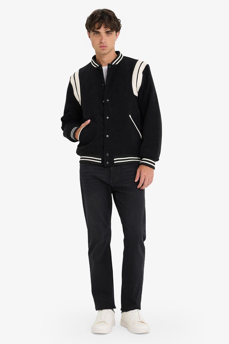 DeFacto Black Man Waterproof Regular Fit College Collar Bomber Jacket Casual - Image 5