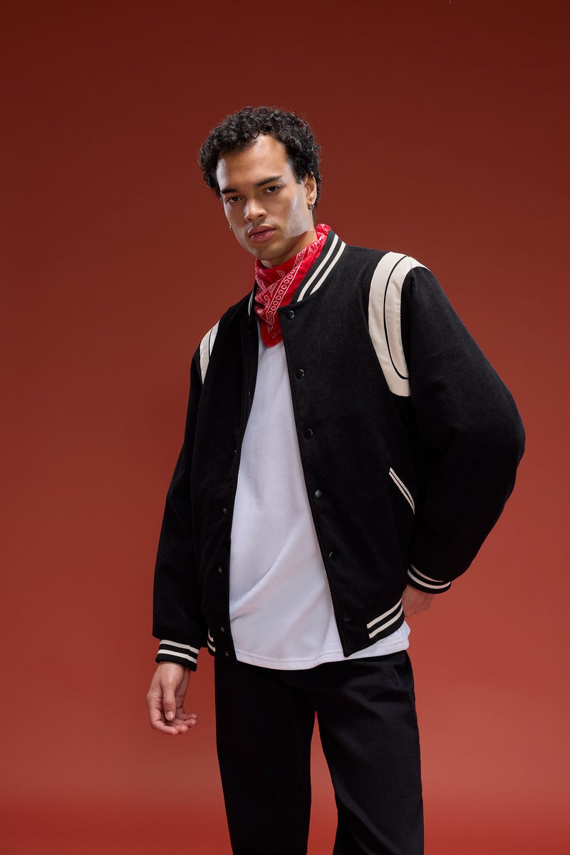 DeFacto Black Man Waterproof Regular Fit College Collar Bomber Jacket Casual - Image 3