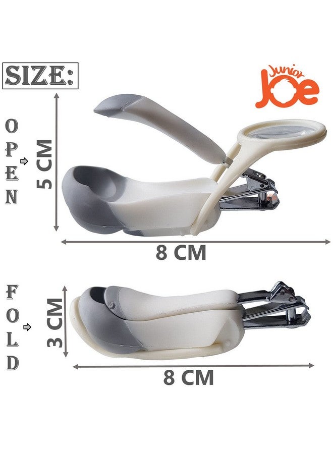 JUNIOR JOE Baby Nail Clipper with Magnifier Glass (Grey) - Image 2