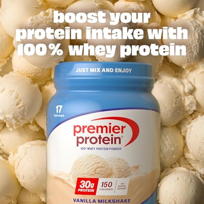 Premier Protein Powder, Vanilla Milkshake, 30g Protein, 1g Sugar, 100% Whey Protein, Keto Friendly, No Soy, Gluten Free, 23.3 oz, 17 Servings (Packaging May Vary) - Image 4