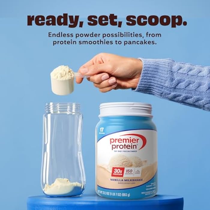 Premier Protein Powder, Vanilla Milkshake, 30g Protein, 1g Sugar, 100% Whey Protein, Keto Friendly, No Soy, Gluten Free, 23.3 oz, 17 Servings (Packaging May Vary) - Image 5