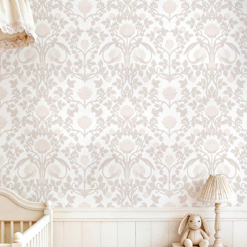 YXTII 17.3"Ã—78.7" Pink Peel and Stick Wallpaper, Floral Wallpaper for Bedroom Bathroom Self Adhesive Removable - Image 1