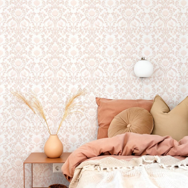YXTII 17.3"Ã—78.7" Pink Peel and Stick Wallpaper, Floral Wallpaper for Bedroom Bathroom Self Adhesive Removable - Image 4