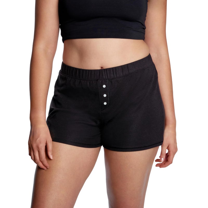 Thinx Ultra-Soft Period Underwear, Overnight Sleep-Shorts Leakproof, Holds Up to 12 Regular Tampons*, Period Underwear for Women, Reusable & Controls Odor, Black, L - Image 2