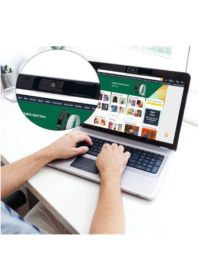 3 pieces Webcam cover,  laptop camera cover, privacy shielding capacity is twice as big as The traditional, suitable for computer mobile phones, laptops, tablets and so on (black) - Image 3