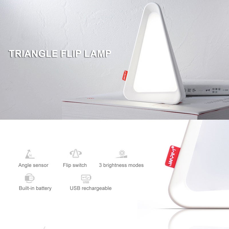 Night Light: White ABS Food-grade Material 3 Brightness Modes - Rechargeable Battery Flip Lamp for Kids Nursery, Bedside Nursing, Romantic Atmosphere - Image 3