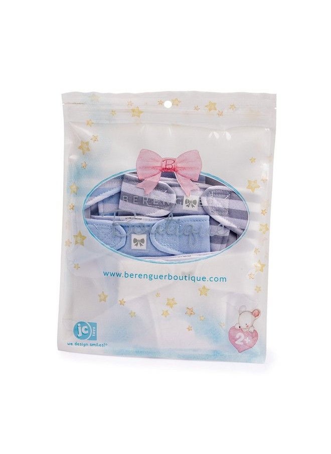 JC TOYS Baby Doll Washable And Reusable Eco Diapers 4 Pack Fits Dolls 14 To 18 Inch In Blue/White/Grey  - Image 4