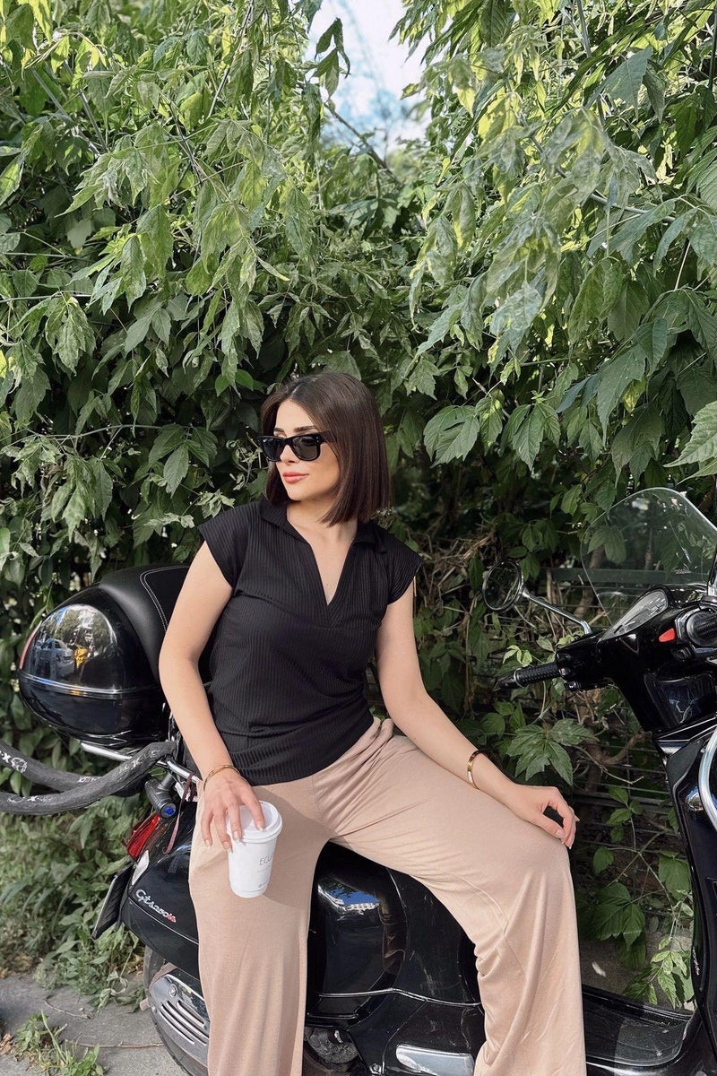 Weshaya بلوزة نسائية سوداء - Image 4