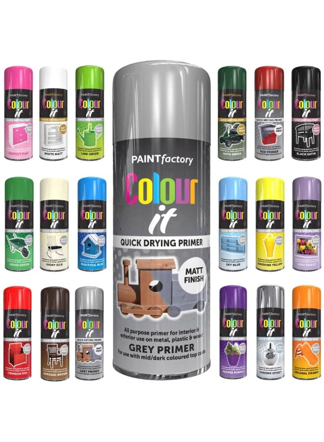 مصنع الطلاء دهان بخاخ برايمر رمادي من باينت فاكتوري ٤٠٠مل - يجف بسرعة عالي الأداء، مناسب للاستخدام الداخلي والخارجي، للاستعمال على المعدن والبلاستيك والخشب. - Image 2