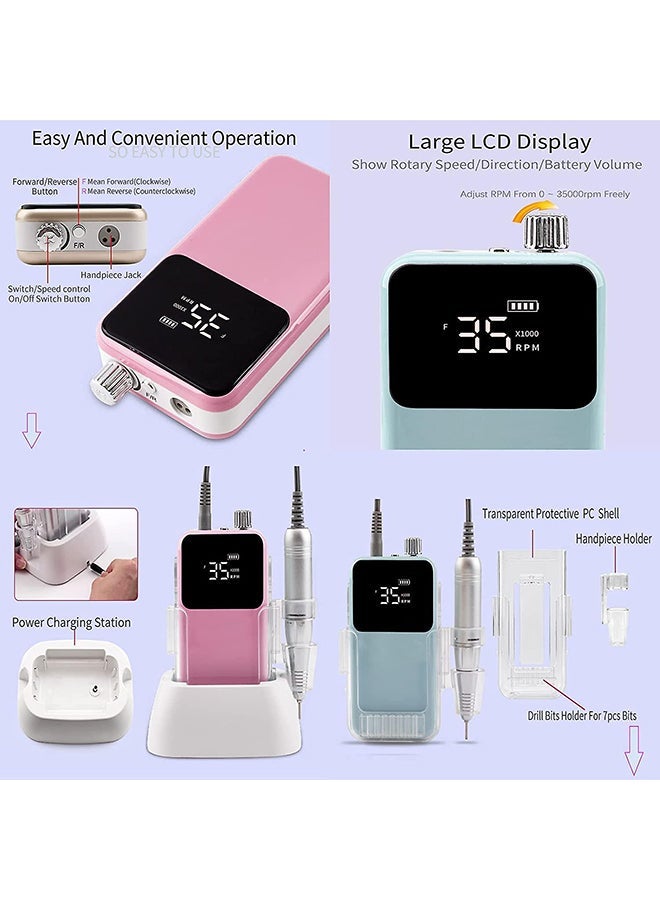 brunson Nail Drill Machine Electric Nail Drills Electric Drill Machine File Polisher Manicure 35000Rpm - Image 4