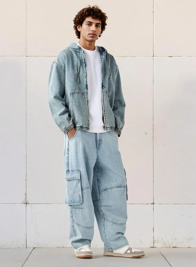 Lee Cooper Lee Cooper Zip Through Denim Hoodie