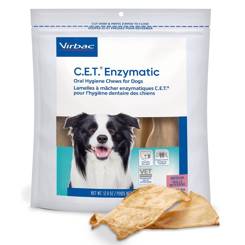 Virbac C.E.T. Enzymatic Oral Chews for Dogs 26-50 lbs, 30 ct - Image 1