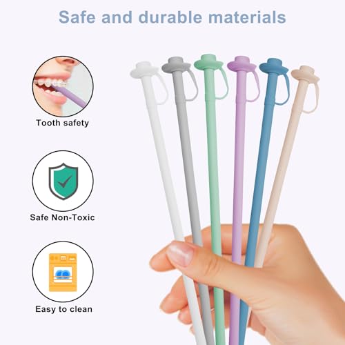 HEBEICRMY Cowboy Hat Straw Cover for Stanley Cup 40 oz Accessories, 12" Extra Long Reusable Silicone Straws, Integrated One-Piece Design, Western Decor for 30 & 20 oz Tumblers, 2 Pack with Brush (Pink) - Image 4