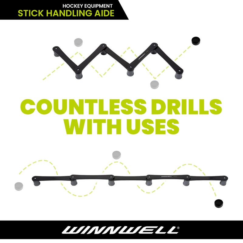 Winnwell Hockey Basic Stickhandling Aid - Stick Handling Trainer Suitable for On & Off Ice, Improve Puck Control & Coordination Passing Aide | Training Equipment Made for Kids & Adult Hockey Players - Image 2