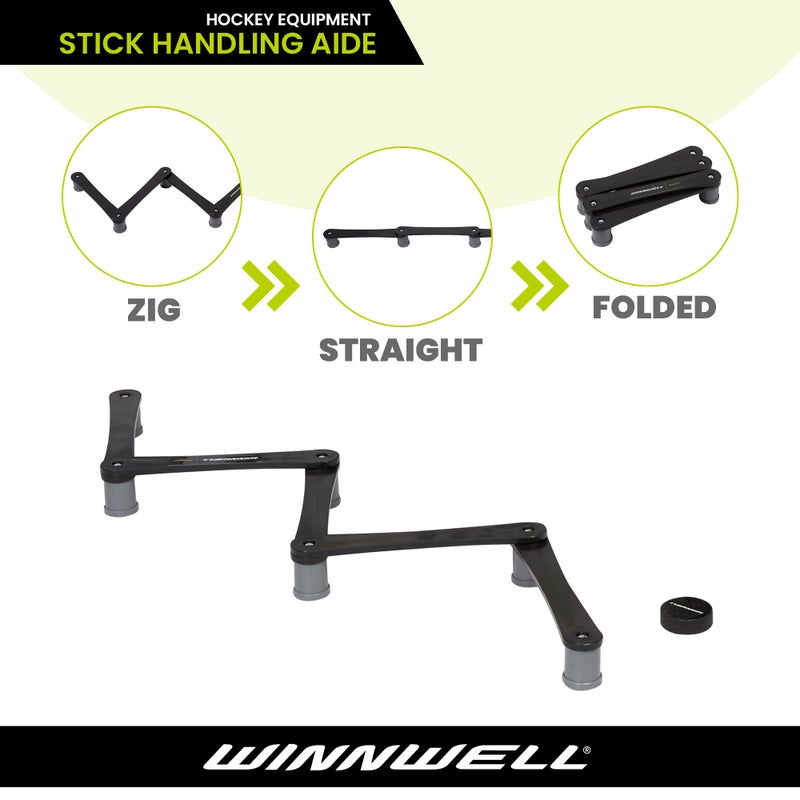 Winnwell Hockey Basic Stickhandling Aid - Stick Handling Trainer Suitable for On & Off Ice, Improve Puck Control & Coordination Passing Aide | Training Equipment Made for Kids & Adult Hockey Players - Image 3