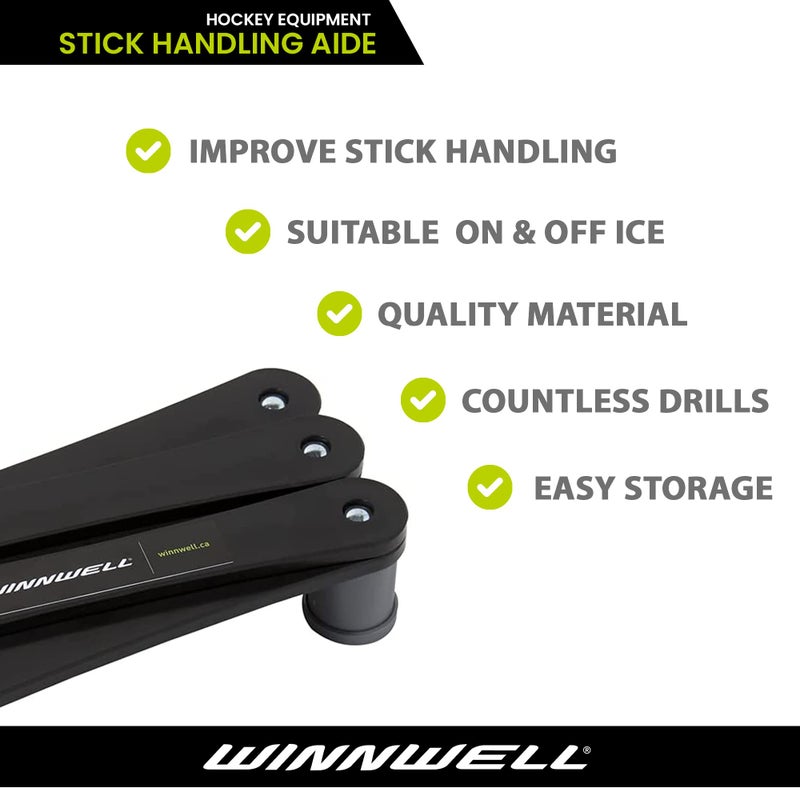 Winnwell Hockey Basic Stickhandling Aid - Stick Handling Trainer Suitable for On & Off Ice, Improve Puck Control & Coordination Passing Aide | Training Equipment Made for Kids & Adult Hockey Players - Image 4