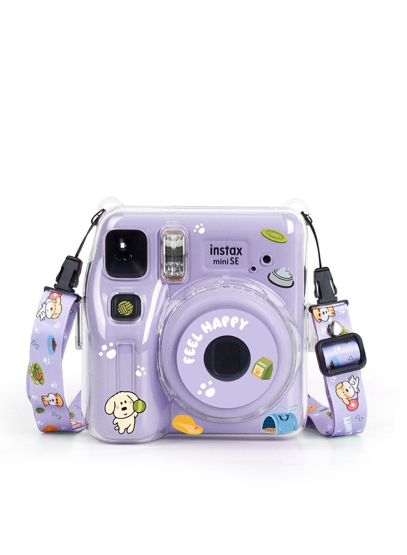 Clear Case Compatible with Fujifilm Mini SE Protective Camera Case with Upgraded Photo Storage Pocket/ DIY Sticker/ Mini Frames/ Hard PC - Purple  - Image 2