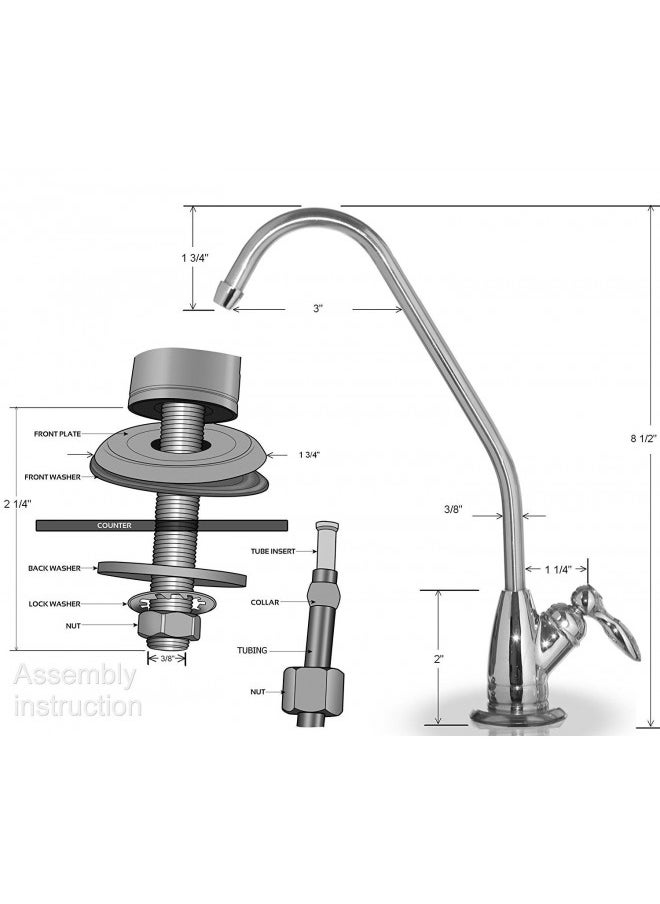 iSpring - iSpring GS1 100% Lead-Free RO Reverse Osmosis Water Filter Faucet Fit Most Water Filter Systems, Non-Air Gap Single Lever Handle RO Faucet, Chrome Finish - Image 1