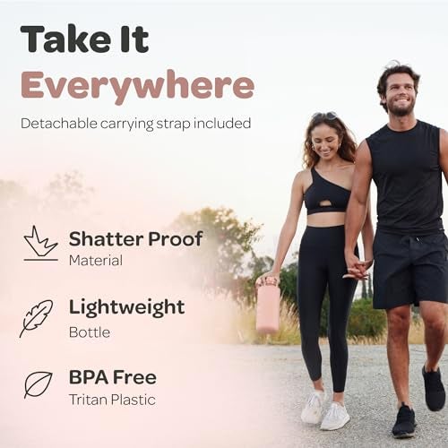 Hydracy Water Bottle with Time Marker Large Half Gallon 64 oz BPA Free Bottle & No Sweat Sleeve -Leak Proof Gym Bottle with Fruit Infuser Strainer & Times to Drink Ideal for Sports & Outdoors - Image 3