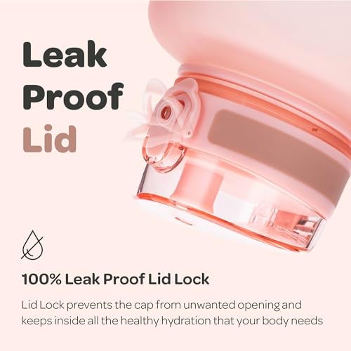 Hydracy Water Bottle with Time Marker Large Half Gallon 64 oz BPA Free Bottle & No Sweat Sleeve -Leak Proof Gym Bottle with Fruit Infuser Strainer & Times to Drink Ideal for Sports & Outdoors - Image 4