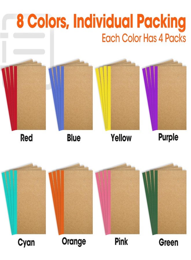 YesBes 32 Pack Composition Notebooks Bulk, A5 Kraft Cover Lined Journaling Notebooks, 8.3”x 5.5” Travel Notebook for School Office Students Artists, 8 Colors 60 Pages - Image 4