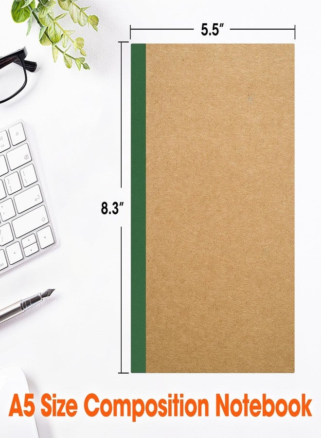 YesBes 32 Pack Composition Notebooks Bulk, A5 Kraft Cover Lined Journaling Notebooks, 8.3”x 5.5” Travel Notebook for School Office Students Artists, 8 Colors 60 Pages - Image 3
