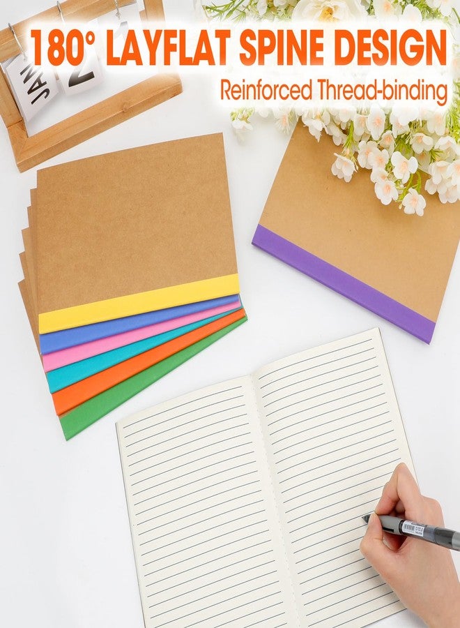 YesBes 32 Pack Composition Notebooks Bulk, A5 Kraft Cover Lined Journaling Notebooks, 8.3”x 5.5” Travel Notebook for School Office Students Artists, 8 Colors 60 Pages - Image 5
