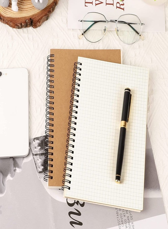 INNAXA 2 Pack A5 Grid Spiral Notebook, Kraft Cover 5mm Square Grid/Gridded Pages, Graph Ruled Wirebound Notebooks Bulk Journals, 320 Pages - Image 1