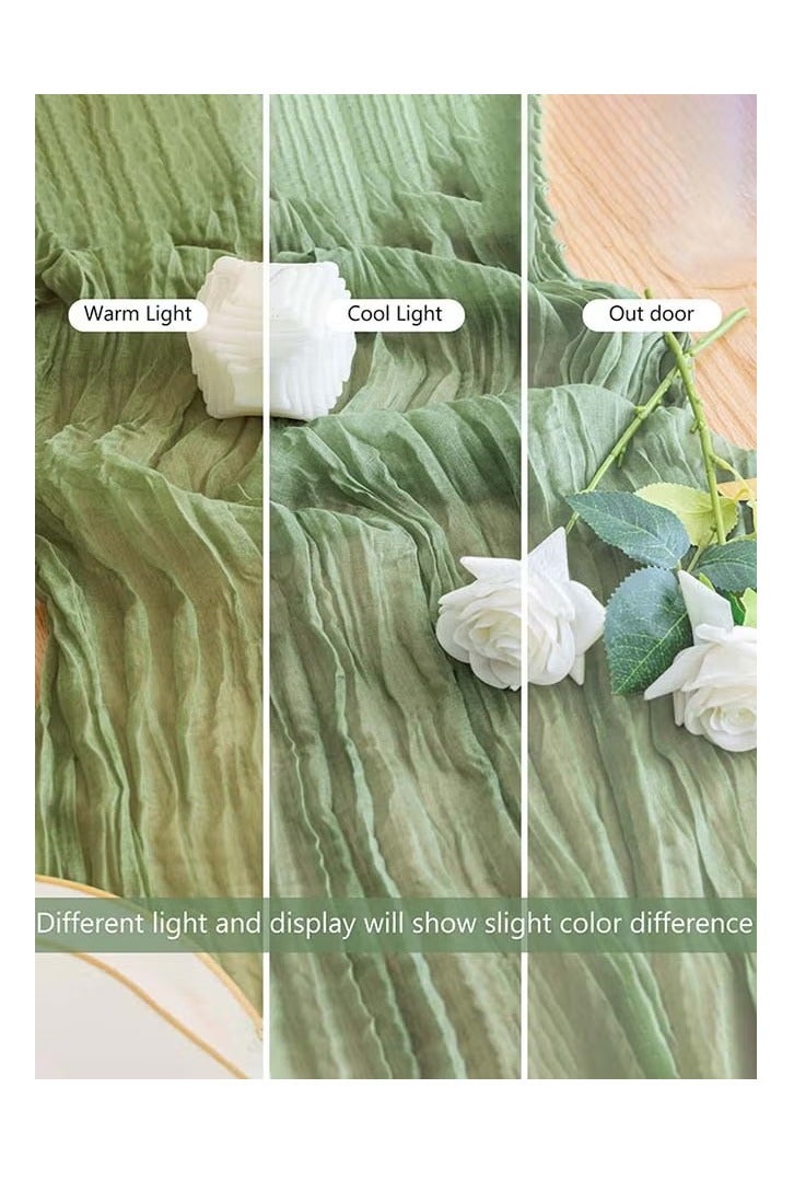 6-Piece Cloth Napkins,20 x 20 Inch Gauze Napkin Vintage Boho Cheesecloth Napkin Bulk For Party,Wedding,Reception,Bridal Shower Table Decorations,Green - Image 5