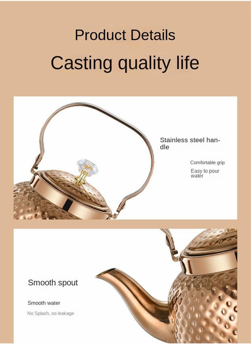 LOOPITYS 1.6L food grade stainless steel teapot is sturdy and durable, suitable for household and household items, and easy to enjoy the fun of brewing tea  - Image 5