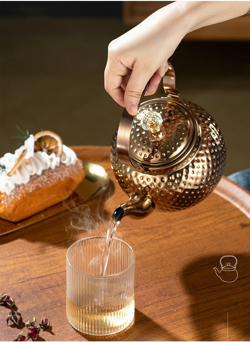 LOOPITYS 1.6L food grade stainless steel teapot is sturdy and durable, suitable for household and household items, and easy to enjoy the fun of brewing tea  - Image 2