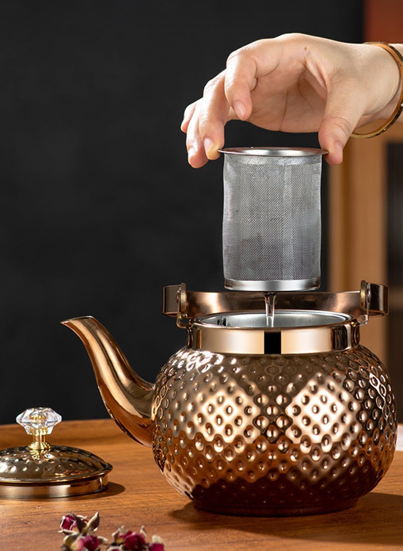 لوبيتيز 1.6L الغذاء الصف الفولاذ المقاوم للصدأ إبريق الشاي قوي ودائم ، ومناسبة للمنزل والأدوات المنزلية ، من السهل التمتع متعة صنع الشاي - Image 2