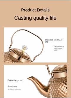 LOOPITYS 1.6L food grade stainless steel teapot is sturdy and durable, suitable for household and household items, and easy to enjoy the fun of brewing tea  - Image 5