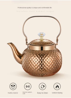 LOOPITYS 1.6L food grade stainless steel teapot is sturdy and durable, suitable for household and household items, and easy to enjoy the fun of brewing tea  - Image 1