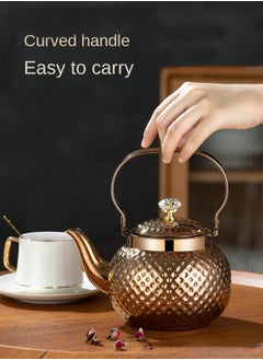 LOOPITYS 1.6L food grade stainless steel teapot is sturdy and durable, suitable for household and household items, and easy to enjoy the fun of brewing tea  - Image 3