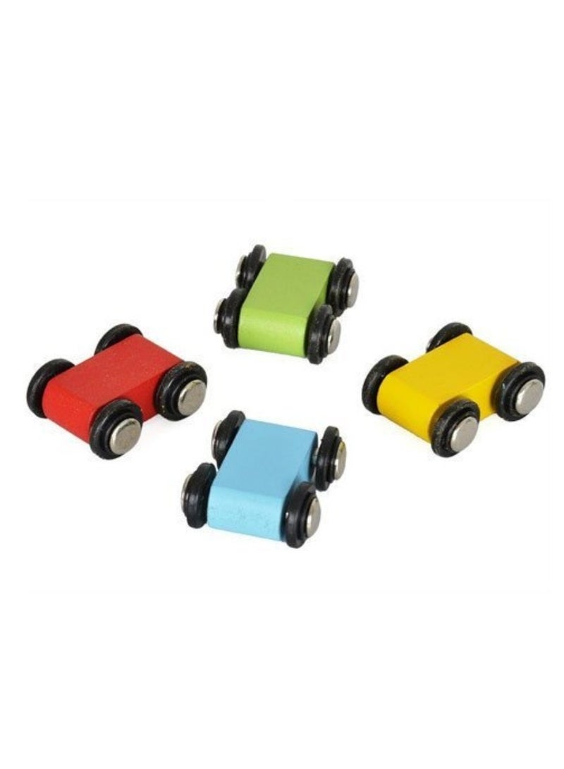 M MIAOYAN Wooden ramp racing mini speeding car toy four layer ladder wooden sliding motor racing track toy car game ramp racer and car, children's wooden early education puzzle, top speed racing - Image 4