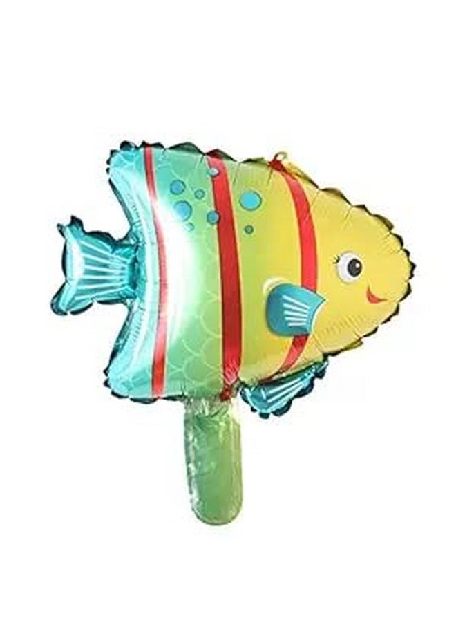 Vibgyor Vibes Vibgyor Vibes Silver Metallic Happy Birthday Party Foil Balloons Banner Aquatic Theme  - Image 3