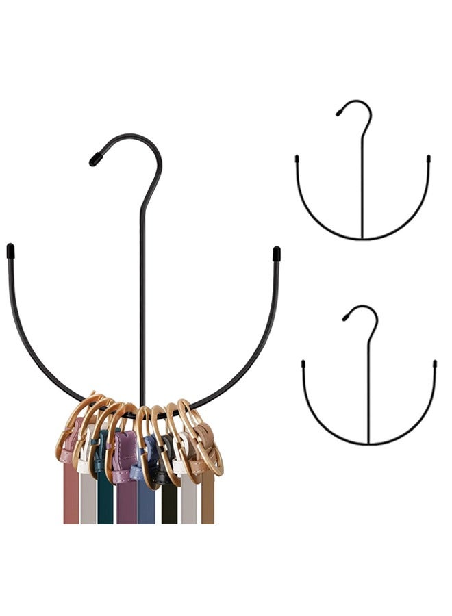 2Pcs Multifunction Colthes Rack Belt Hangers Belt Rack Black Closet Accessories Organizers Closet Organizer Hook Rack for Belt Ties Scarves Camisoles Hats Shoes  - Image 1