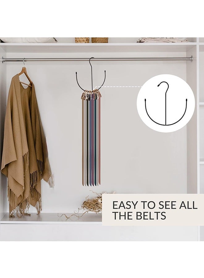 2Pcs Multifunction Colthes Rack Belt Hangers Belt Rack Black Closet Accessories Organizers Closet Organizer Hook Rack for Belt Ties Scarves Camisoles Hats Shoes  - Image 5